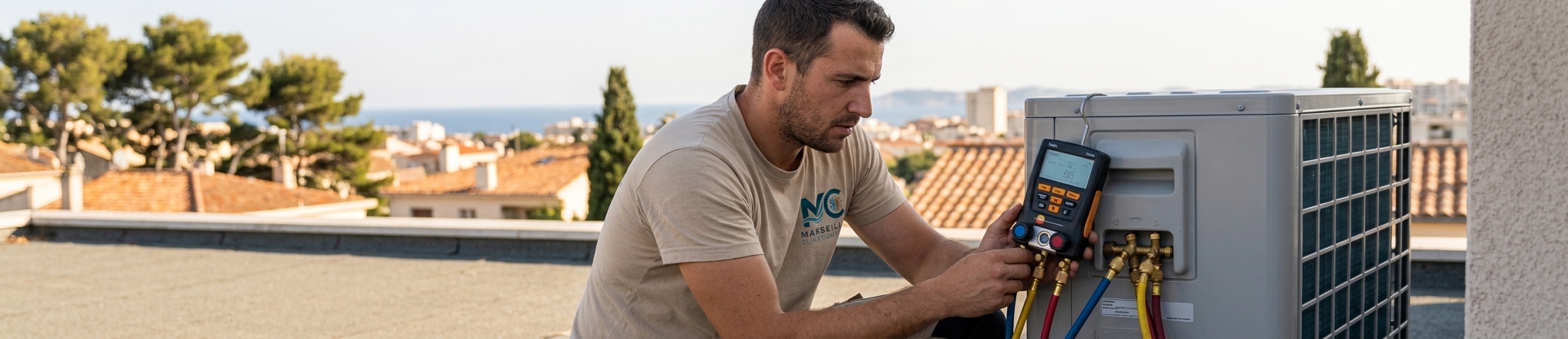 Contrôle pression fluide frigorigène climatisation Marseille